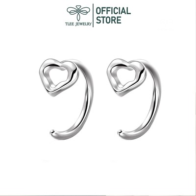 Khuyên tai bạc nữ TLEE, bông tai móc trái tim Cera xinh xắn TLEE JEWELRY B0486
