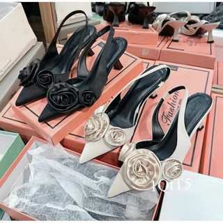 Giày cao gót 3 bông hồng lụa bigsize, size 40-44