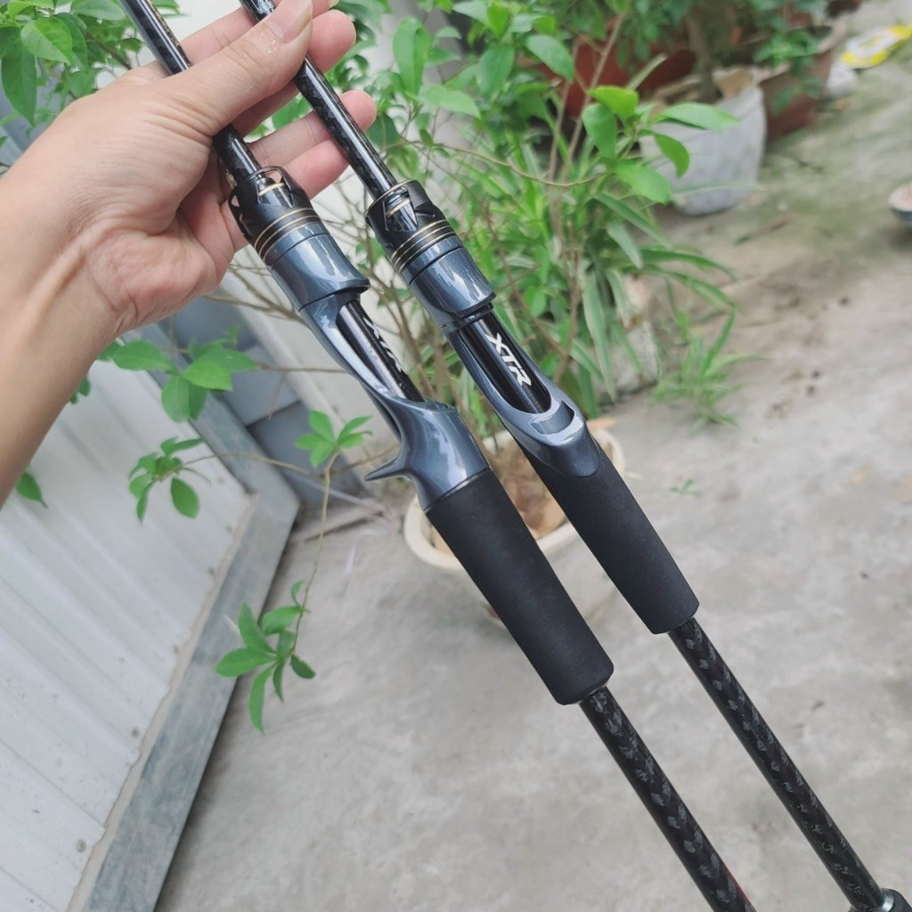 🔰 Siêu phẩm cần lure giá sinh viên Cần lure Cemreo XTR - 2m1 Đứng màu Đỏ  - 2m1 Ngang màu Xám
