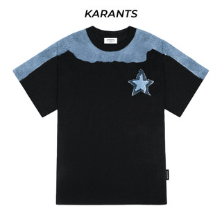 Áo Thun Đắp Vải Jeans Karants Ngôi Sao Local Brand Form Oversize Streetwear Hot Trend - KR96