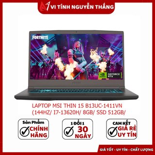Laptop máy tính xách tay msi thin 15 b13uc-1411vn