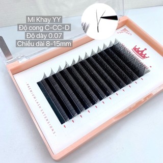 Mi khay cỏ 3 lá YY / Cong C-CC-D / Dày 0.07 / Mix size 9-14mm / Sỉ lẻ dụng cụ mi giá sỉ Belash