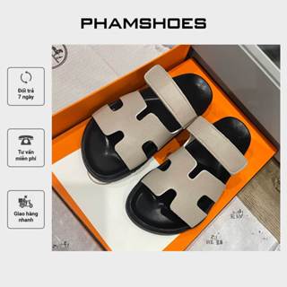 Dép lê nữ chữ H quai ngang bản da màu mới, dép nữ hm đế êm hàng đẹp fullbox