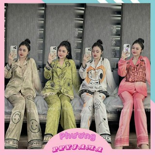 Pijama đồ bộ tay dài siêu đẹp chất lụa xước mềm mát