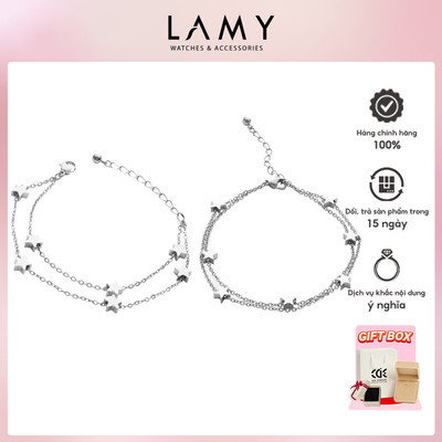 Bộ quà tặng trang sức LAMY Lắc tay lắc chân Five Pointed Star Anklet Silver 9006SV & 2025SV