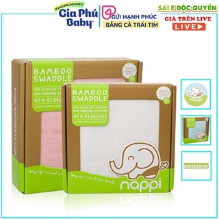 Khăn tắm nappi sợi tre kích thước 120 x 120cm hàng chính hãng cho bé từ sơ sinh
