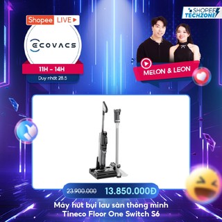Máy hút bụi lau sàn thông minh Tineco Floor One Switch S6 - Sấy khô toàn chuỗi - Diệt khuẩn - Pin siêu bền - BH 12 Tháng