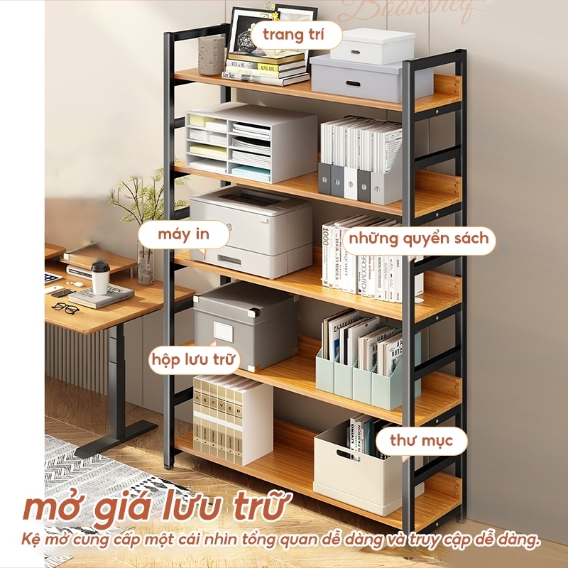 Bali Kệ Sách Đa Năng Nhiều Tầng Gỗ Mdf Loại Tốt Uy Tín Có Khung Sắt Chịu Tải Tiện Lợi Lắp Ghép Dễ Dàng | BigBuy360 - bigbuy360.vn