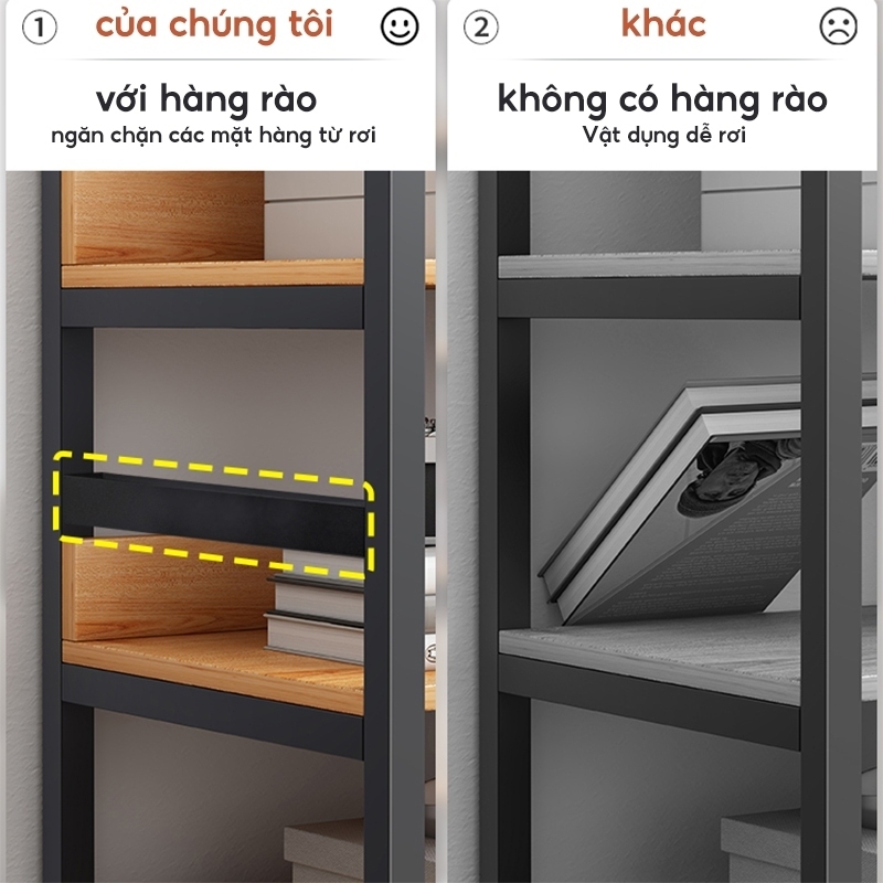 Bali Kệ Sách Đa Năng Nhiều Tầng Gỗ Mdf Loại Tốt Uy Tín Có Khung Sắt Chịu Tải Tiện Lợi Lắp Ghép Dễ Dàng | BigBuy360 - bigbuy360.vn