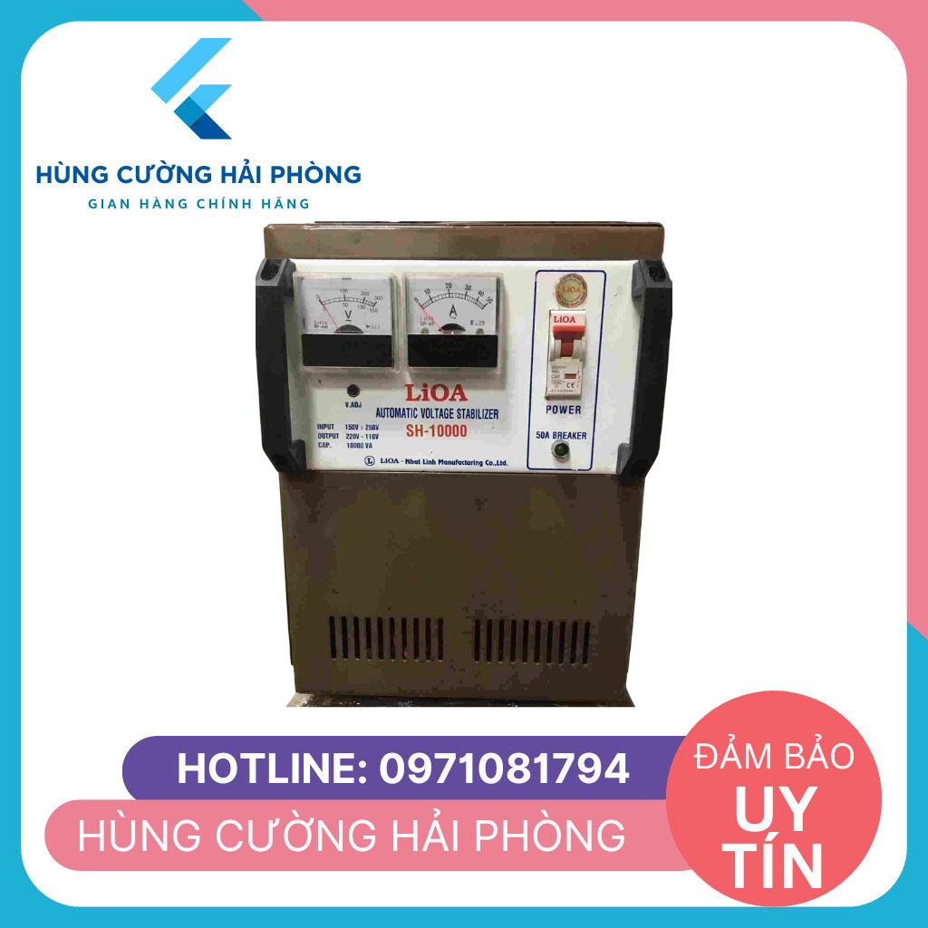 Ổn Áp Lioa: 10kva Điện Áp Vào: 150v÷250v Điện Áp Ra: 220v Bảo Hành Kĩ Thuật Lâu Dài