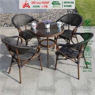 Bộ bàn ghế sân vườn HEALHOMES nhập khẩu có tay dùng phòng khách sân vườn quán cafe nhà hàng