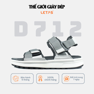 Giày Sandal Nữ Nam D712 Dép Quai Hậu Unisex Đế Bằng Chống Trơn Trượt  Màu Tro Ghi Letas