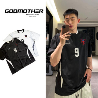 Áo Thun Phối Thể Thao Số 9 Nam Nữ Unisex Streetwear Năng Động Godmother