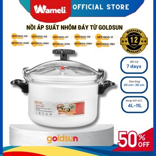 Nồi áp suất nhôm Goldsun GPC1930, nồi hầm đáy từ đa năng dung tích 4L,5L,7L,9L,11L, nồi áp suất