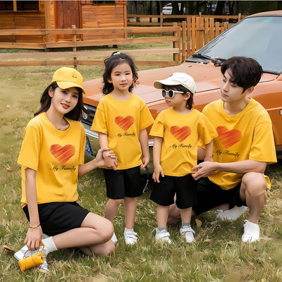 Áo phông gia đình 3,4,5 người in hình du lịch chất thun cotton Loza G0163