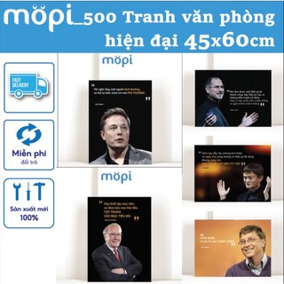 Tranh treo tường steve jobs, bill gates, jack ma,trump vải canvas trang trí Văn phòng làm việc tạo động lực size 60x45cm