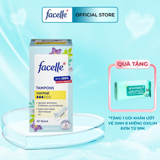 Băng vệ sinh dạng ống Facelle Tampons Normal, 3 giọt 32 cái