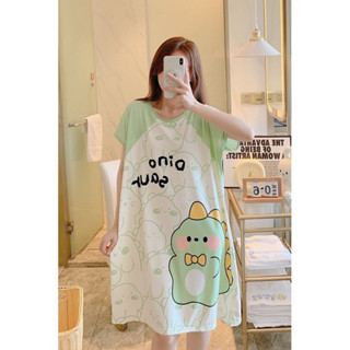 Đầm -váy ngủ nữ -chất liệu - thun sữa - mềm - mát - mịn - Đầm mặc nhà - đầm ngủ họa tiết hoạt hình