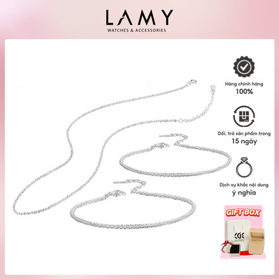 Bộ trang sức bạc LAMY Dây chuyền, lắc tay và lắc chân Twinkle Silver