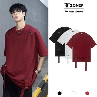 Aó Thun Trơn Phối Vạt Trước, Áo Phông Nam Nữ Form Rộng Chất Liệu Cotton Cao Cấp - ATI