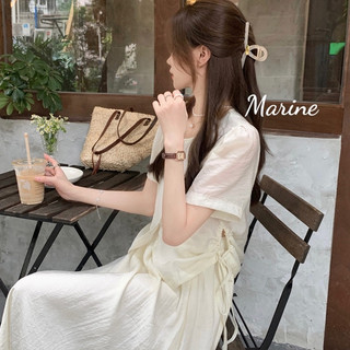 MARINE Set áo tay lỡ kèm chân váy voan dáng dài phong cách ulzzang Hàn Quốc [ST23]