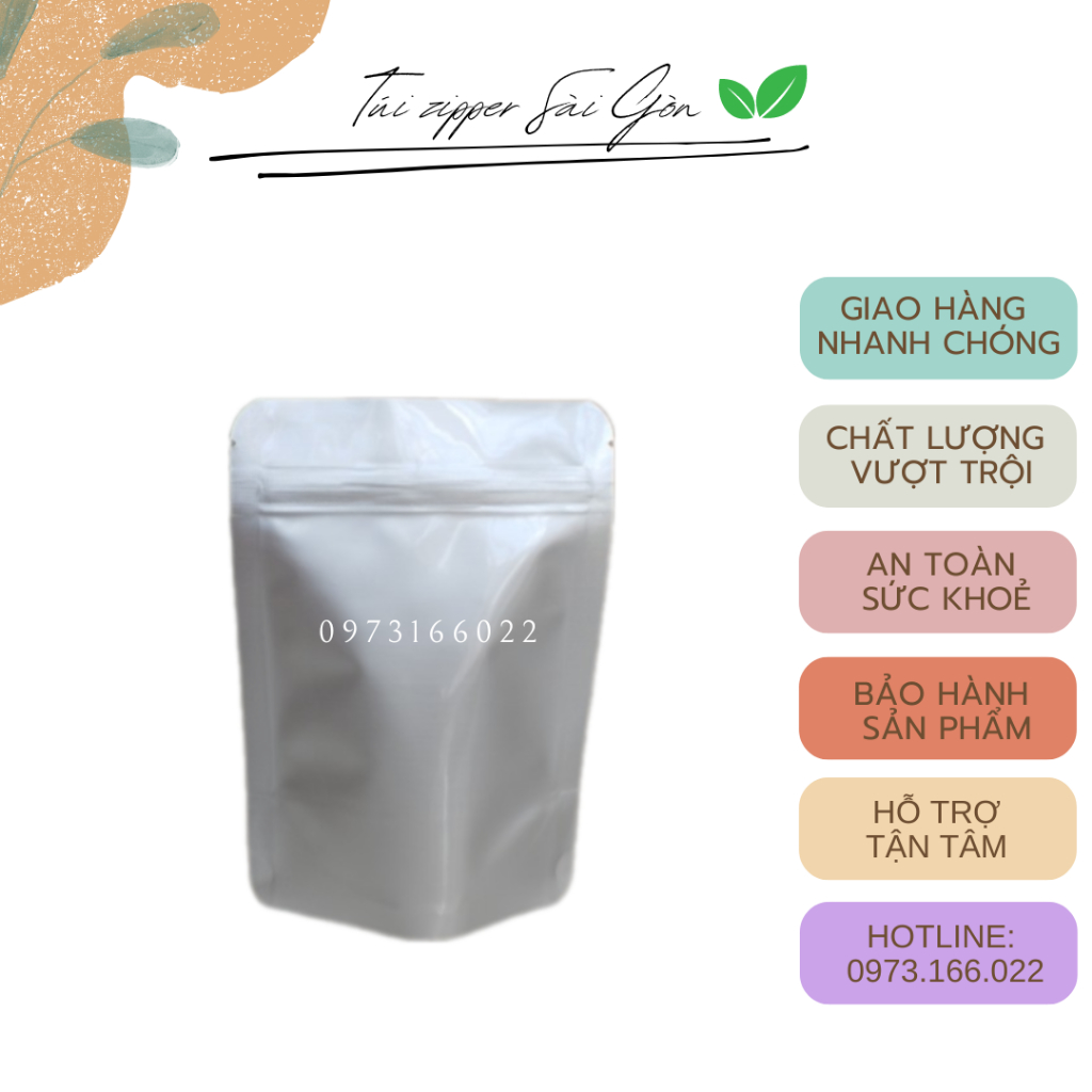 1KG TÚI ZIPPER 2 MẶT BẠC