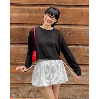 Áo thun giấy dáng ngắn croptop cổ tròn tay dài basic THE C.I.U - Ensley Top