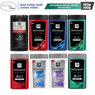 Combo 2 chai ROMANO Dầu Gội / Tắm Gội 2in1 / Sữa Tắm Classic / GenZ Forest Cedar Sea Breeze / Vip Passion 180g 150g