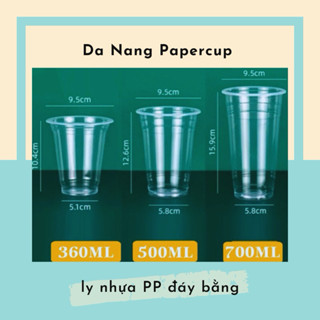 Set 50 ly nhựa PP 360/500/700ml có nắp các loại