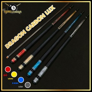 Cơ bida lỗ dragon lux full carbon tay bọc da cao cấp, ren radial chuôi composite siêu cứng. gậy cacbon cơ pool
