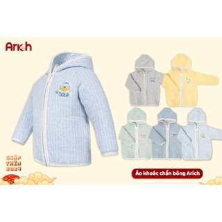 Áo khoác chần bông thu đông 3 lớp Arich vải sợi tre mềm,mịn,an toàn cho bé size từ 9 tháng - 6 tuổi