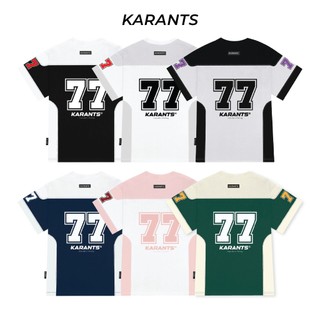 Áo Thun Phối Bóng Rổ Karants Local Brand Số 77 Streetwear Form Oversize  - KR58