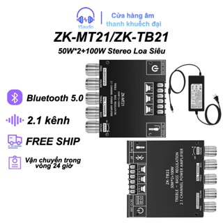 【Hồ Chí Minh ZK-MT21 ZK-TB21  Bộ khuếch đại loa siêu trầm TPA3116 2.1 Kênh Bluetooth 5.0 50W*2+100W DC 24V 6A 