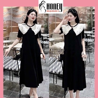 Đầm Bầu Váy Bầu Mùa Hè Tay Cộc Dáng Xuông Cổ Sen Đính Ngọc Phong Cách Dễ Thương Đi Chơi Đi Du Lịch HD3022 Honey Mommy