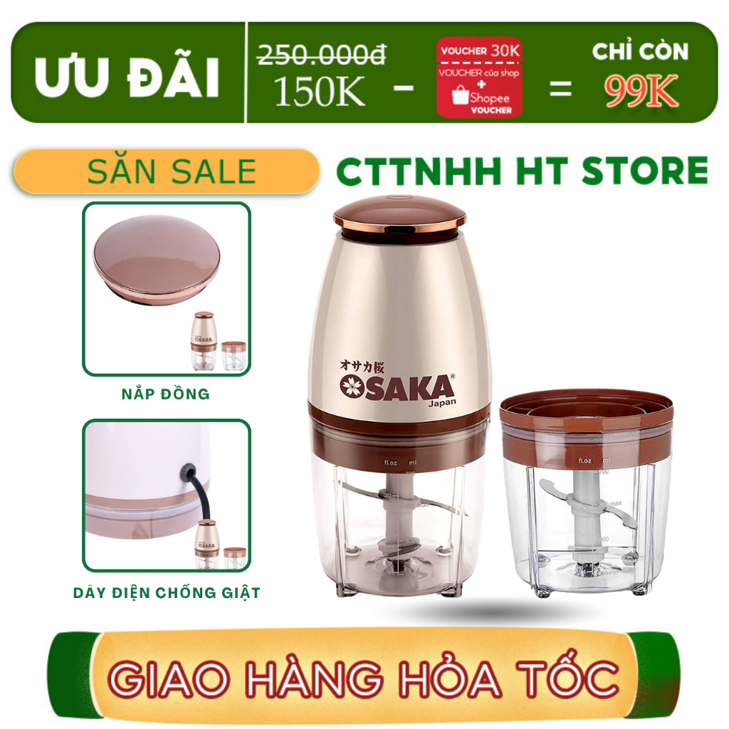 Máy Xay Đa Năng Osaka Nhật Bản Xay Thịt, Xay Sinh Tố, Xay Đá, Xay Thực Phẩm Dung Tích 700ml.