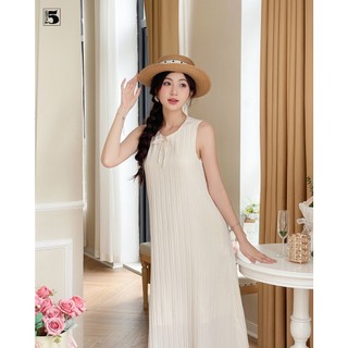 Đầm dáng dài sát nách, đính nơ trước cổ Twenty.5 -  DL24