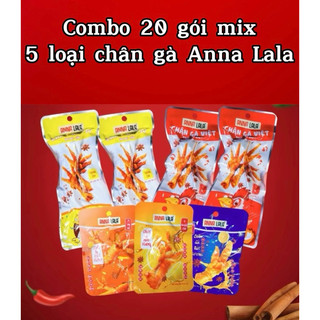  Combo 20 gói mix 5 loại chân gà Anna Lala đủ vị có xương và rút xương 