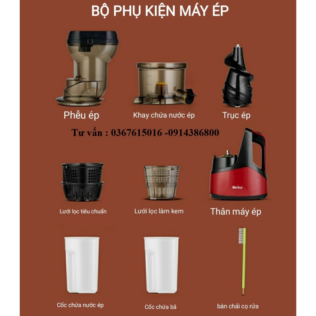 Phụ kiện máy ép chậm Máy ép chậm MERKUR