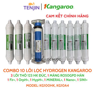 Combo 10 Lõi Lọc Nước Kangaroo Dòng Hydrogen Model KG10A4VTU, KG100HK Gồm 123 HK Màng RO Fir OrpH HypH MINERAL Nano 5IN1
