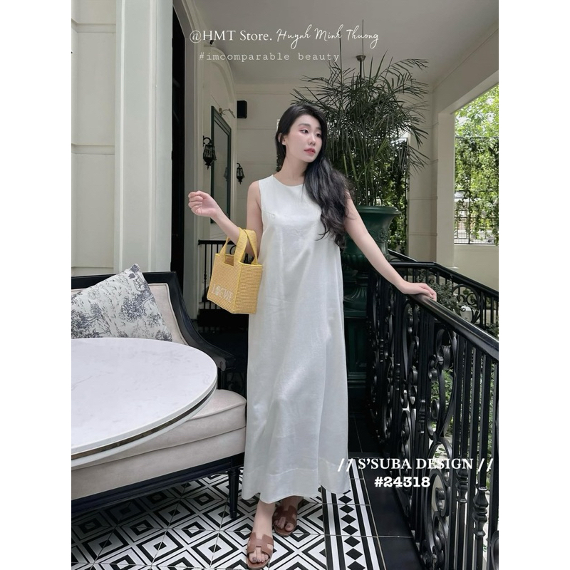 Váy Maxi LINEN Xoắn Lưng (Ảnh Cận chất)