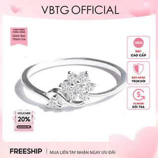 Nhẫn bạc nữ vbtg hoa mai bạc - nhẫn bạc ta cao cấp vbtg8097