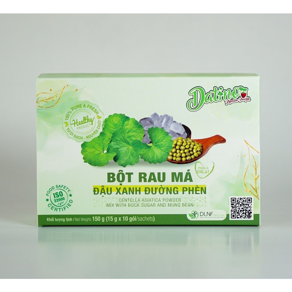 [FAMAX] Bột Rau Má Đậu Xanh đường phèn DATINO hộp 3g x 15 gói