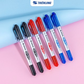 Bút lông dầu Thiên Long PM-04 gồm đầu lớn 1.0mm, đầu nhỏ 0.4mm, đa dạng nét viết,thuận tiện khi sử dụng trên nhều bề măt