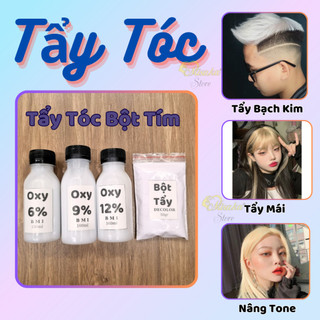 Tẩy tóc , nâng tone tóc , tẩy tóc bạch kim , bột tẩy tím , tẩy tóc lv 8 - 9 chỉ sau 1 lần tẩy - 150ml