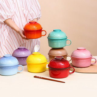 Tô Mỳ Cao Cấp Delicious Regala Decor - Bát Ăn Mỳ 8 Màu Phong Cách Bắc Âu Có Nắp Đậy ( Không Kèm Thìa)
