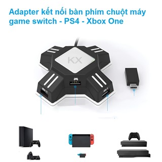 Hub kx adapter kết nối chuột bàn phím máy chơi game nintendo switch / switch lite / switch oled / ps4 / xbox one