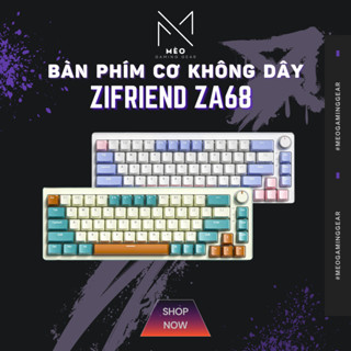 Bàn phím cơ có núm không dây ZA68 - LED RGB