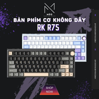  Bàn phím cơ không dây Hotswap RK ROYAL KLUDGE R75 - Keycap PBT - LED RGB có núm xoay CNC 