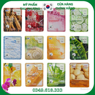 Mặt Nạ Hàn Quốc Ốc sên trà xanh lô hội nhân sâm đỏ dưa chuột leo chanh than hoạt tính 3W CLINIC