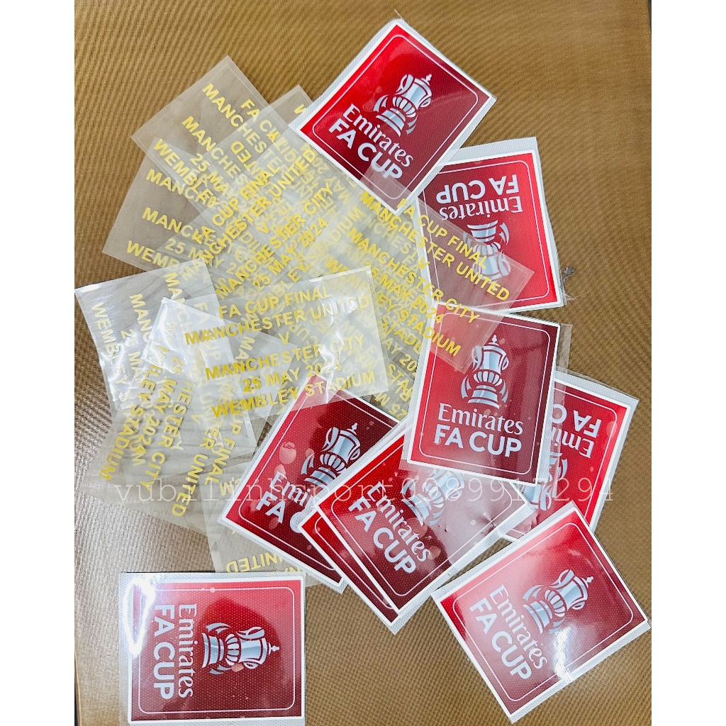 Logo decal tự ủi bằng nhiệt Logo giải đấu CK FA Cup 2024 logo cánh tay Euro 2024